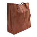 32592 - BROWN LEATHER SHOPPING BAG